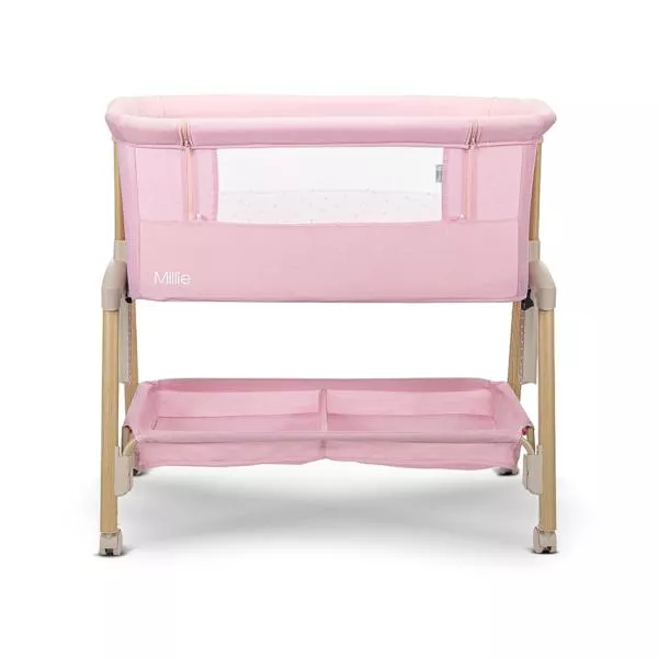 Patut Co Sleeper, Millie, 0 Luni+, max. 9 kg, inaltime reglabila 7 pozitii, sistem antireflux, plasa de tantari, saltea inclusa, Pink 4