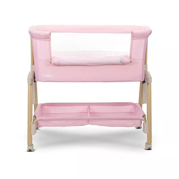 Patut Co Sleeper, Millie, 0 Luni+, max. 9 kg, inaltime reglabila 7 pozitii, sistem antireflux, plasa de tantari, saltea inclusa, Pink 5