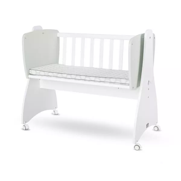 Patut leagan balansoar, First Dreams, 105 x 55 x 83 cm, transformabil, White Milky Green 2