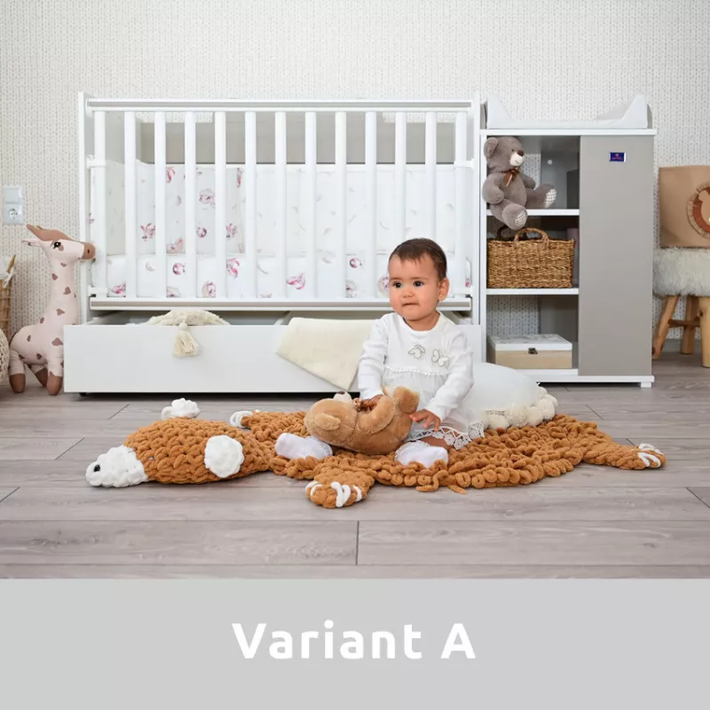 Patut modular multifunctional, 5 confirgurari diferite, 190 x 72 cm, Multi, White 18