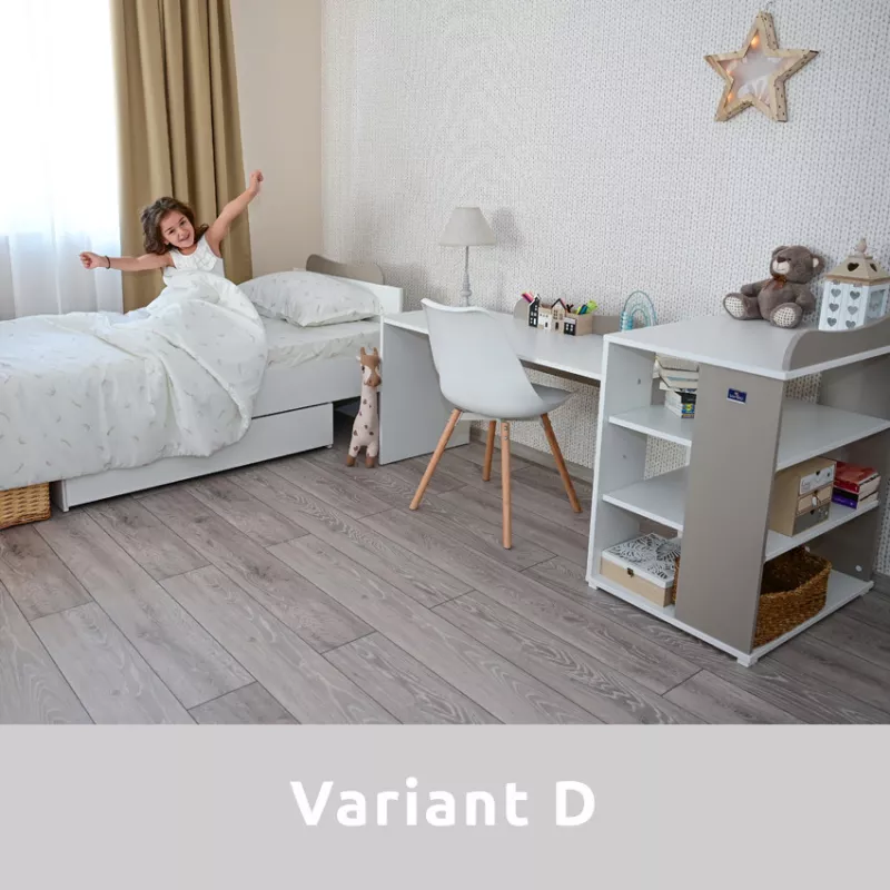 Patut modular multifunctional, 5 confirgurari diferite, 190 x 72 cm, Multi, White 21