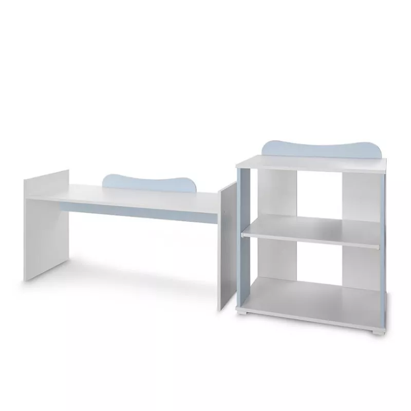 Patut modular multifunctional, 5 confirgurari diferite, 190 x 72 cm, Multi, White Baby Blue 14