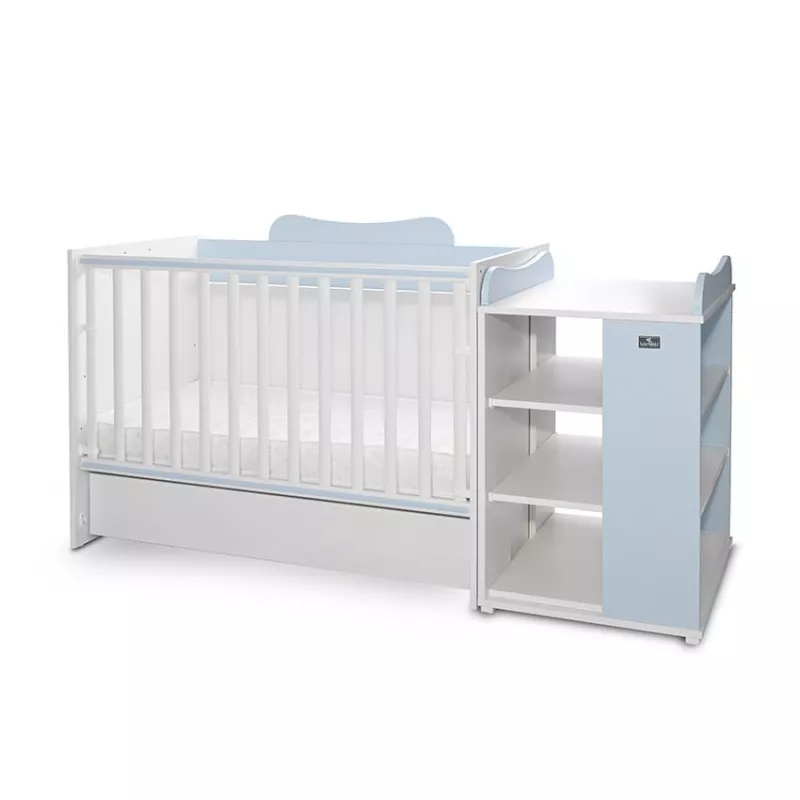 Patut modular multifunctional, 5 confirgurari diferite, 190 x 72 cm, Multi, White Baby Blue 1