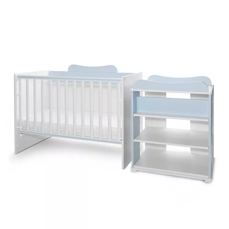 Patut modular multifunctional, 5 confirgurari diferite, 190 x 72 cm, Multi, White Baby Blue 6