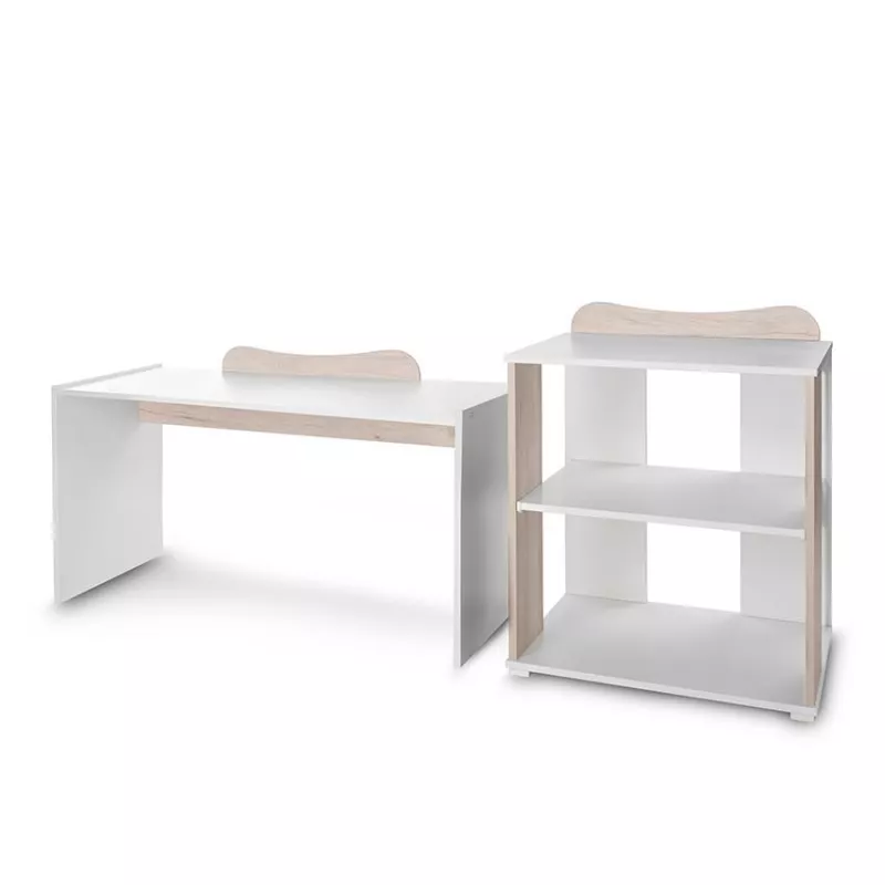 Patut modular multifunctional, 5 confirgurari diferite, 190 x 72 cm, Multi, White & Light Oak 14