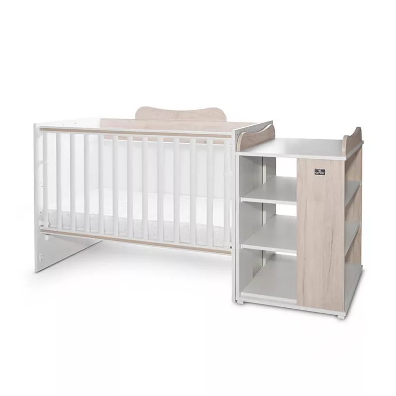 Patut modular multifunctional, 5 confirgurari diferite, 190 x 72 cm, Multi, White & Light Oak 2