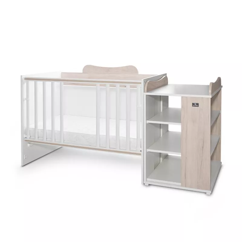 Patut modular multifunctional, 5 confirgurari diferite, 190 x 72 cm, Multi, White & Light Oak 5