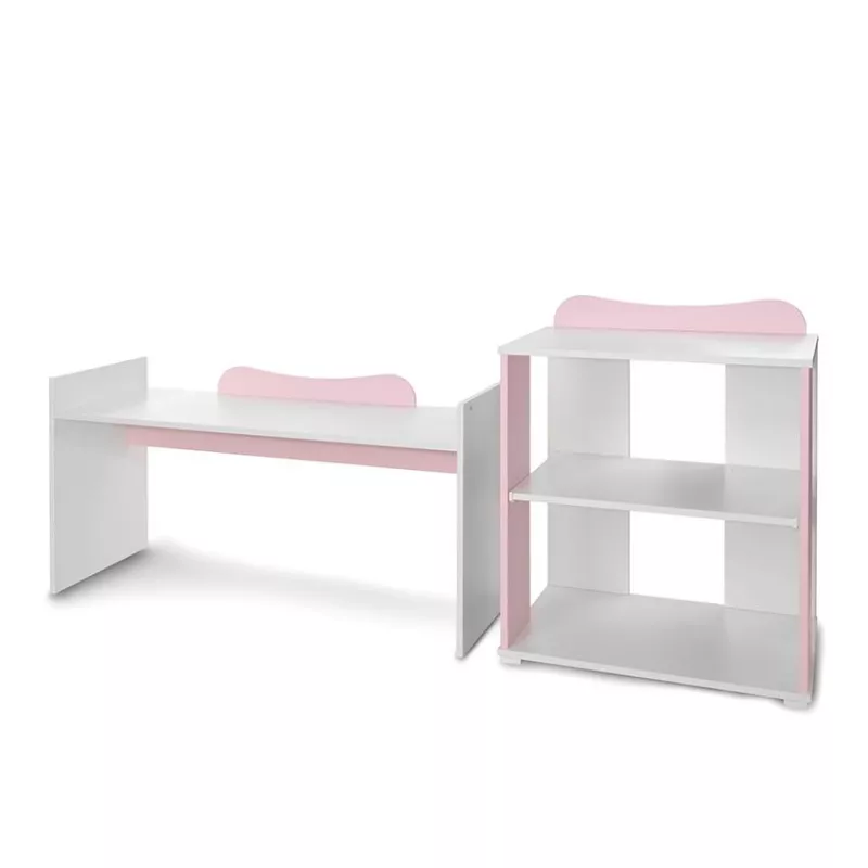 Patut modular multifunctional, 5 confirgurari diferite, 190 x 72 cm, Multi, White Orchid Pink 15