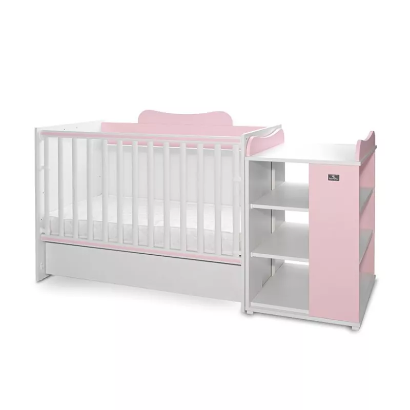 Patut modular multifunctional, 5 confirgurari diferite, 190 x 72 cm, Multi, White Orchid Pink 1