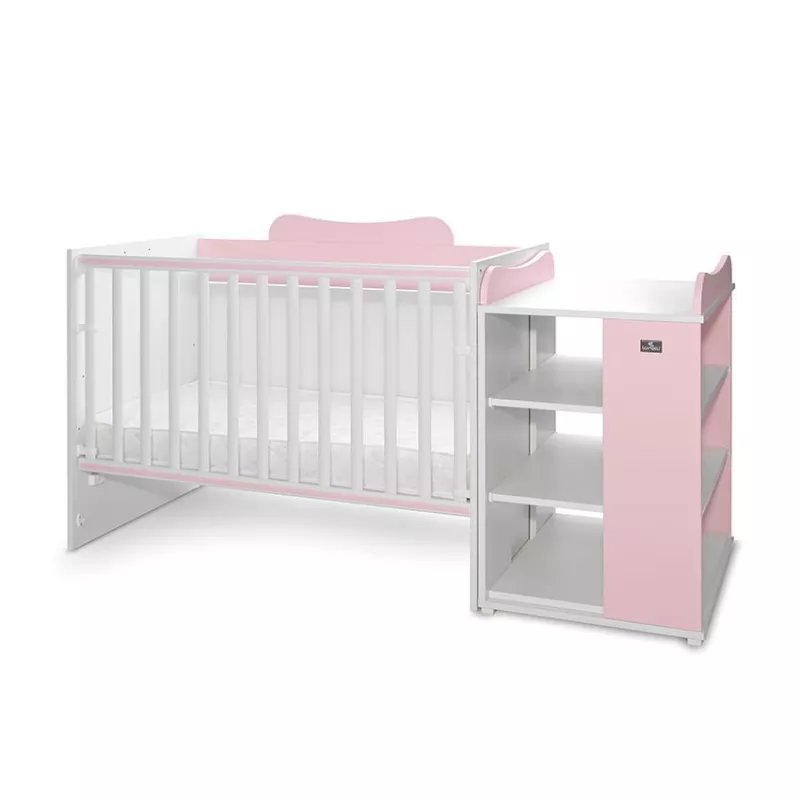 Patut modular multifunctional, 5 confirgurari diferite, 190 x 72 cm, Multi, White Orchid Pink 2