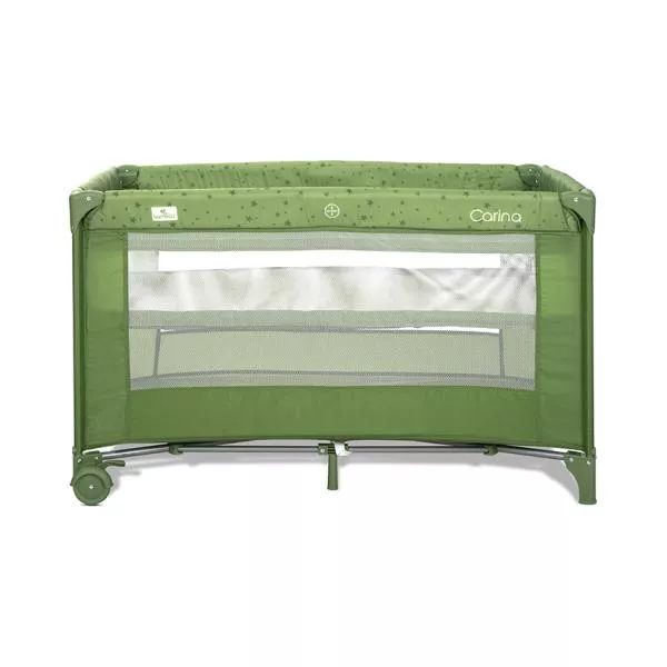 Patut pliabil, Carina, 2 nivele, deschidere laterala cu fermoar, prevazut cu roti cu frana, Green Stars 2