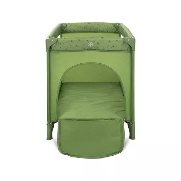 Patut pliabil, Carina, 2 nivele, deschidere laterala cu fermoar, prevazut cu roti cu frana, Green Stars 5