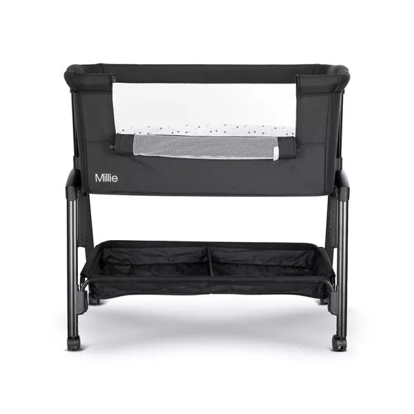 Patut pliabil, Millie, 0 Luni+, max. 9 kg, inaltime reglabila 7 pozitii, sistem antireflux, plasa de tantari, saltea inclusa, Black 5