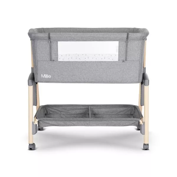 Patut pliabil, Millie, 0 Luni+, max. 9 kg, inaltime reglabila 7 pozitii, sistem antireflux, plasa de tantari, saltea inclusa, Grey 4