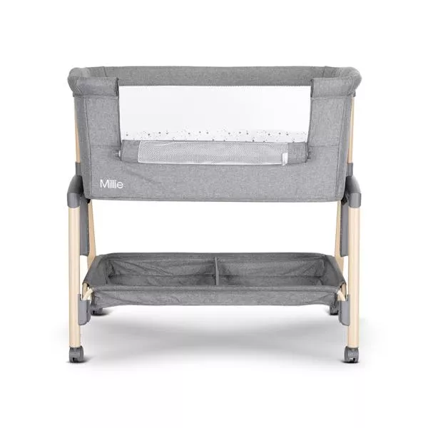 Patut pliabil, Millie, 0 Luni+, max. 9 kg, inaltime reglabila 7 pozitii, sistem antireflux, plasa de tantari, saltea inclusa, Grey 5