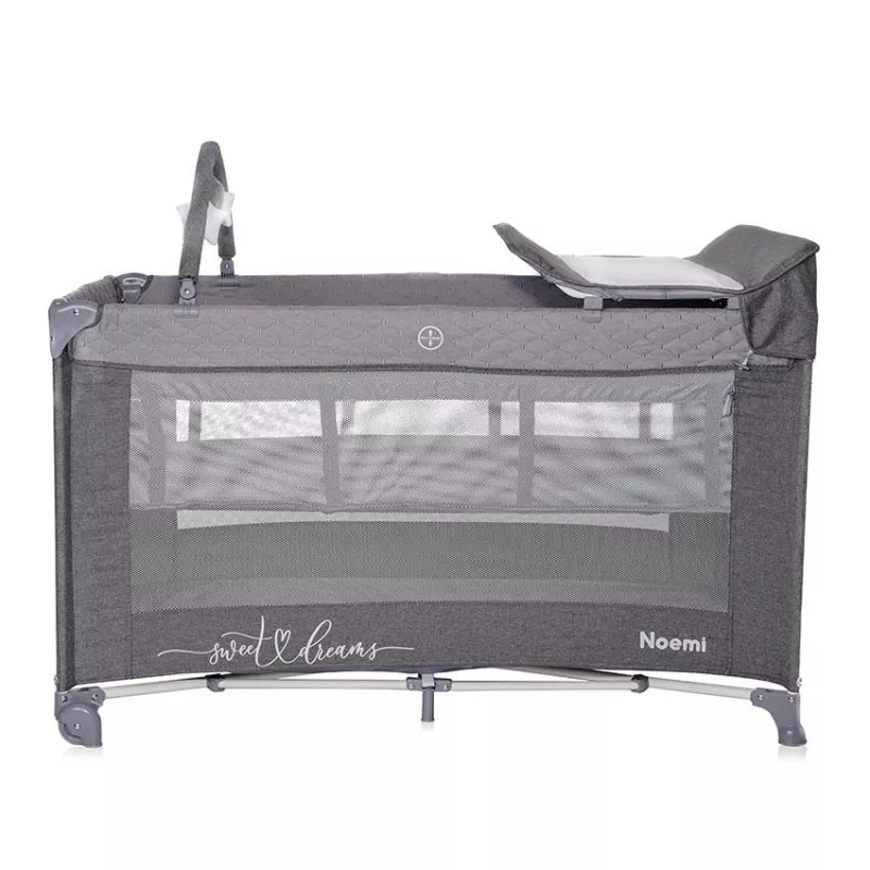 Patut pliabil Noemi Plus, 2 nivele cu accesorii, Cool Grey Star 2