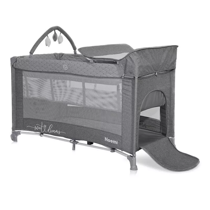 Patut pliabil Noemi Plus, 2 nivele cu accesorii, Cool Grey Star 3