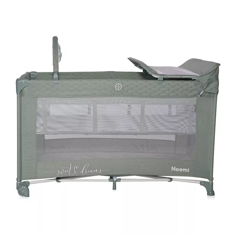 Patut pliabil Noemi Plus, 2 nivele cu accesorii, Iceberg Green Star 2