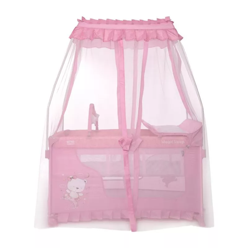Patut pliabil stil baldachin Magic Sleep, cu accesorii, Mellow Rose Ballerina Bear 3