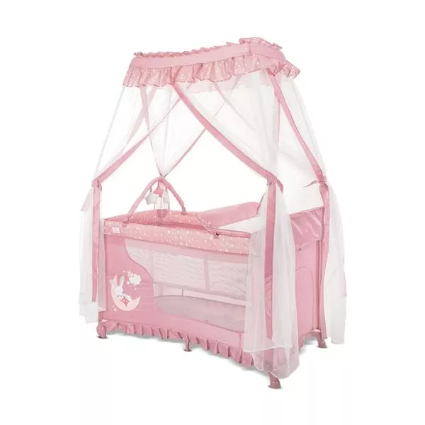 Patut pliabil stil baldachin, Magic Sleep, masa de infasat, accesorii, Pink 1