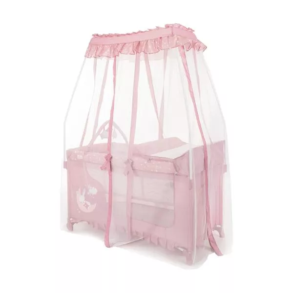 Patut pliabil stil baldachin, Magic Sleep, masa de infasat, accesorii, Pink 2