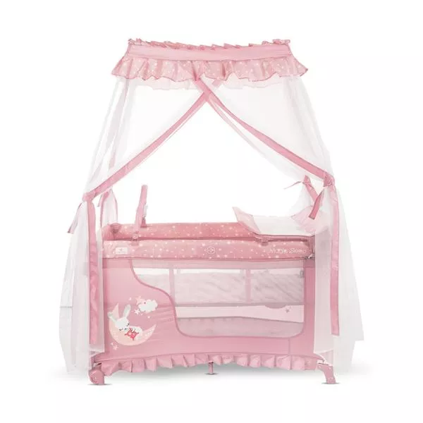 Patut pliabil stil baldachin, Magic Sleep, masa de infasat, accesorii, Pink 3