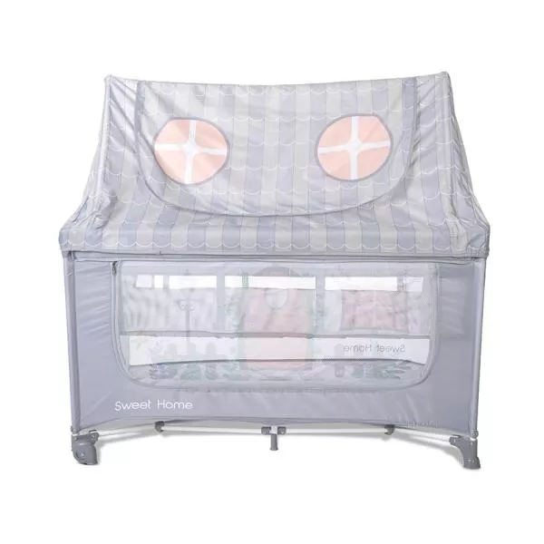 Patut pliabil, Sweet Home, 2 nivele, capotina detasabila, Grey 2
