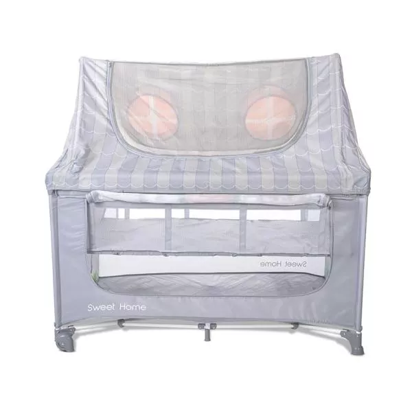 Patut pliabil, Sweet Home, 2 nivele, capotina detasabila, Grey 3
