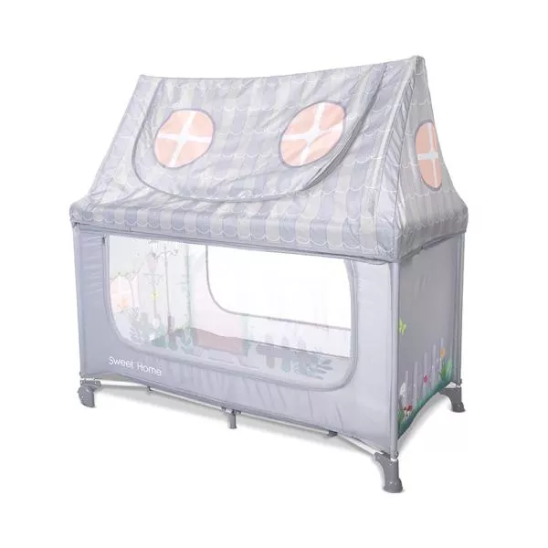 Patut pliabil, Sweet Home, 2 nivele, capotina detasabila, Grey 4