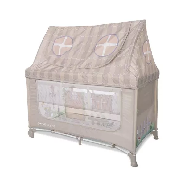 Patut pliabil, Sweet Home, 2 nivele, capotina detasabila, Beige 1