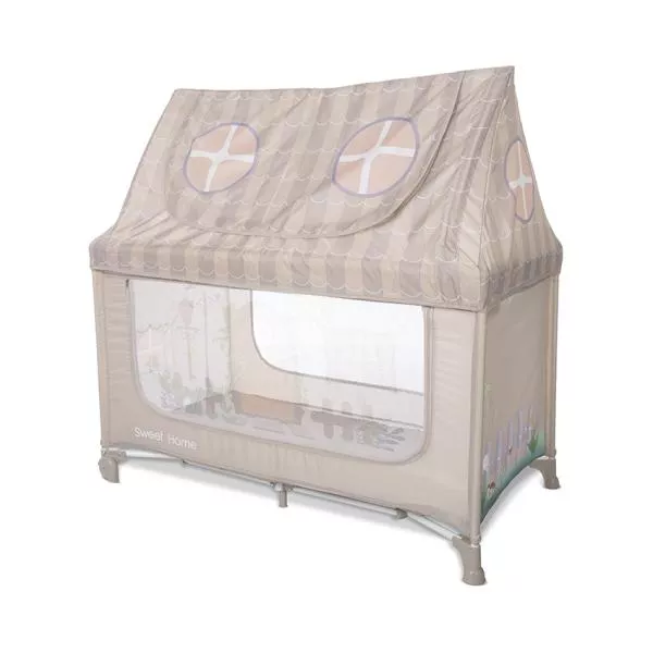 Patut pliabil, Sweet Home, 2 nivele, capotina detasabila, Beige 2