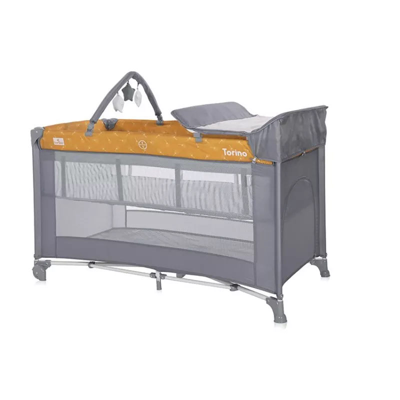 Patut pliabil Torino Plus, 2 nivele cu accesorii, Lemon Curry Floral 1