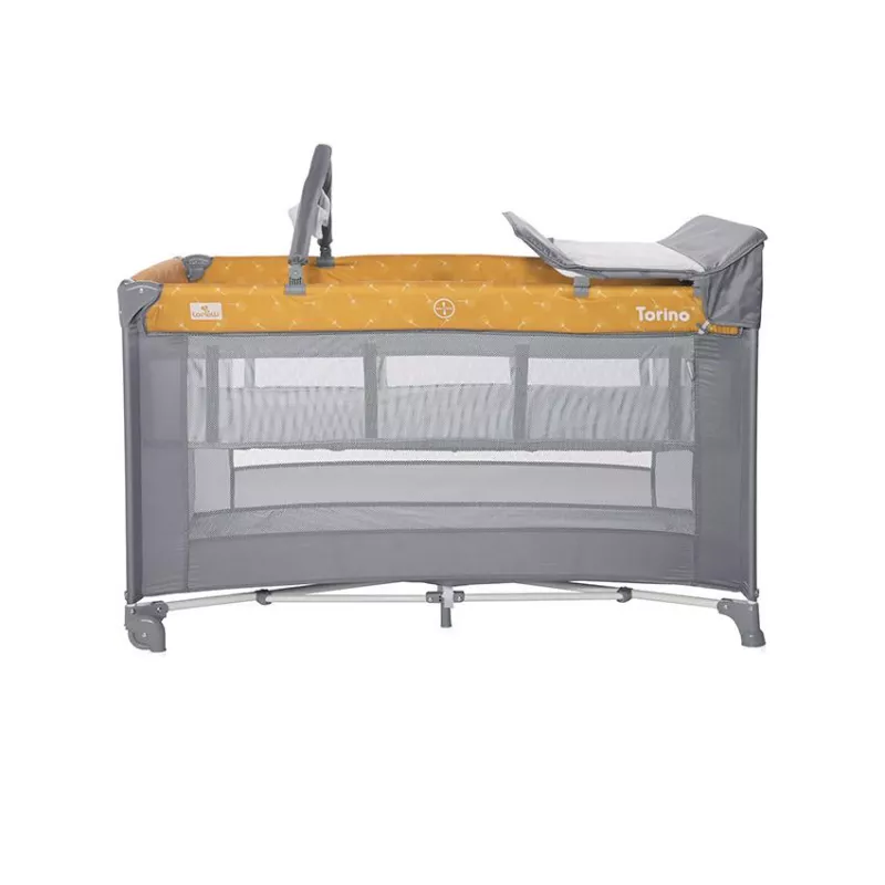 Patut pliabil Torino Plus, 2 nivele cu accesorii, Lemon Curry Floral 2