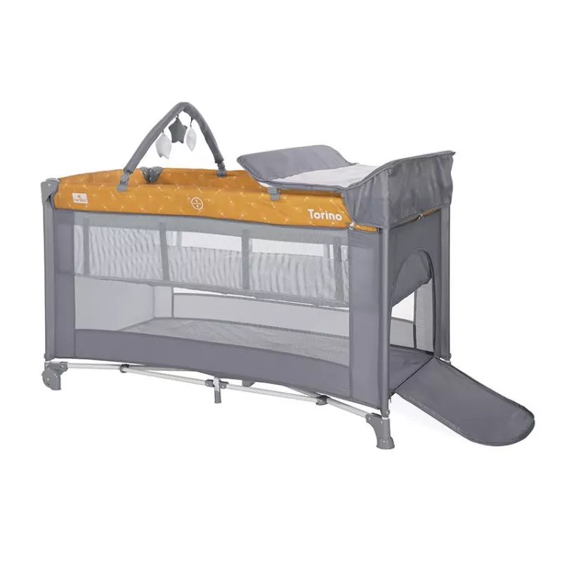 Patut pliabil Torino Plus, 2 nivele cu accesorii, Lemon Curry Floral 3