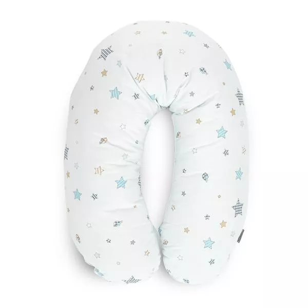 Perna alaptare, 190 cm, husa 100% bumbac ranforce, Bear with swing Blue 1
