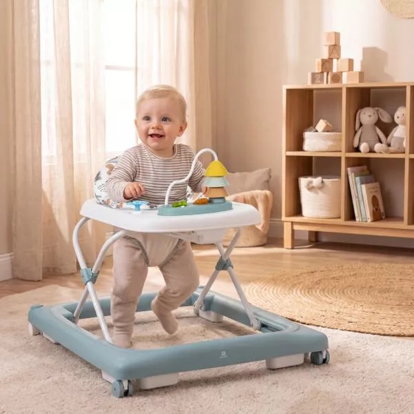 Premergator, Walkigo, panou muzical cu jucarii, 3 pozitii de inaltime, baza lata si stabila, 6 luni+, Beige 4