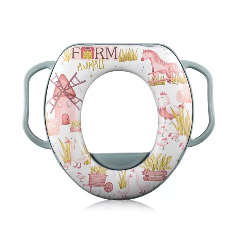Reductor  moale pentru  toaleta, cu manere, Farm Green 2
