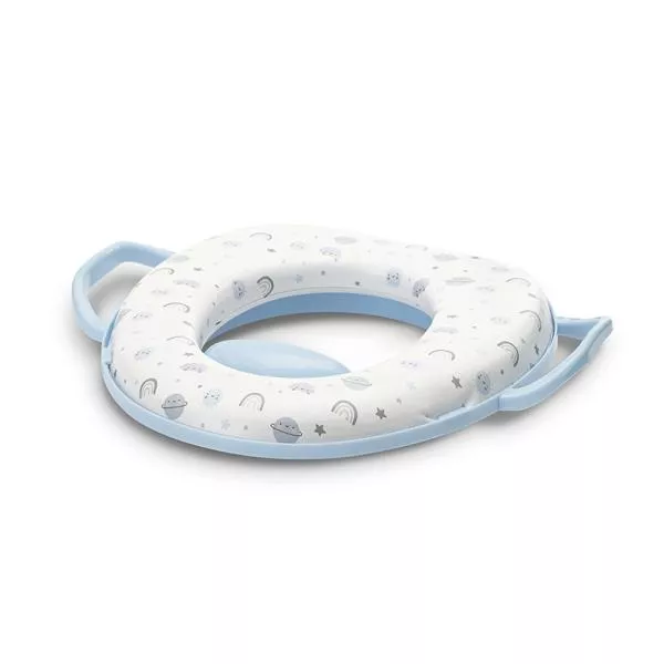 Reductor moale pentru toaleta, cu manere laterale, protectie anti-stropire, Planets Blue 1