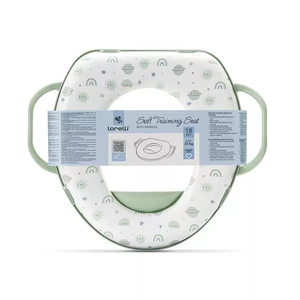 Reductor moale pentru toaleta, cu manere laterale, protectie anti-stropire, Planets Green 3