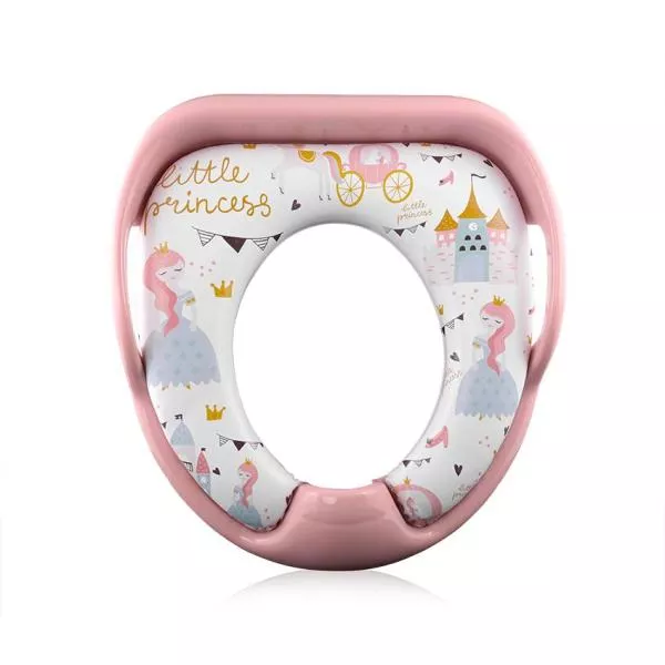 Reductor moale pentru toaleta, cu manere, model universal, Pink Princess 2