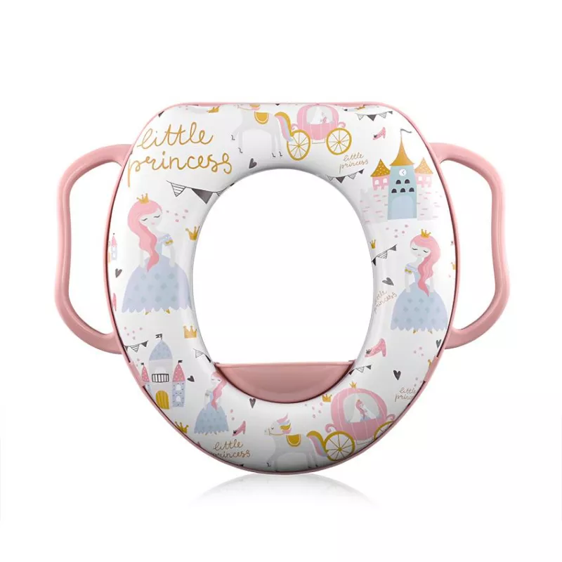 Reductor  moale pentru  toaleta, cu manere, Princess Pink 2