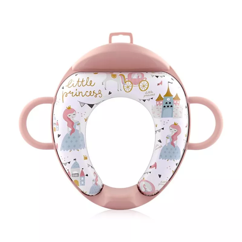 Reductor  moale pentru  toaleta, cu manere si spatar, Princess Pink 2