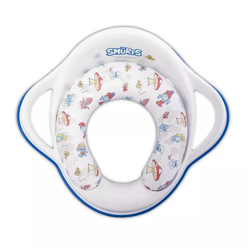 Reductor moale pentru toaleta, cu manere, Strumfi White 1