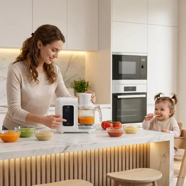 Robot multifunctional pentru prepararea hranei bebelusului, Healthy Baby Chef 7 in 1, gatire la abur, blender, incalzire, sterilizare, 300 W 14