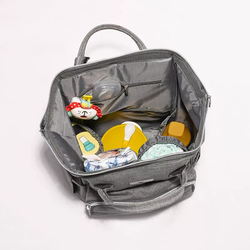 Rucsac accesorii bebelusi, Tina, multiple compartimente, Grey 2