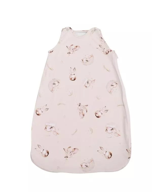 Sac de dormit de iarna, 95 cm, bumbac ranforce, Bunnies Beige 1