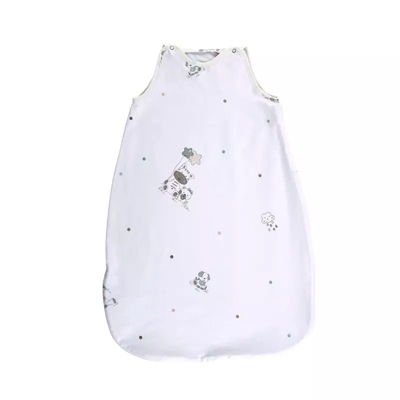 Sac de dormit de vara, 85 cm, 12-18 luni, bumbac ranforce, Giraffe White 1