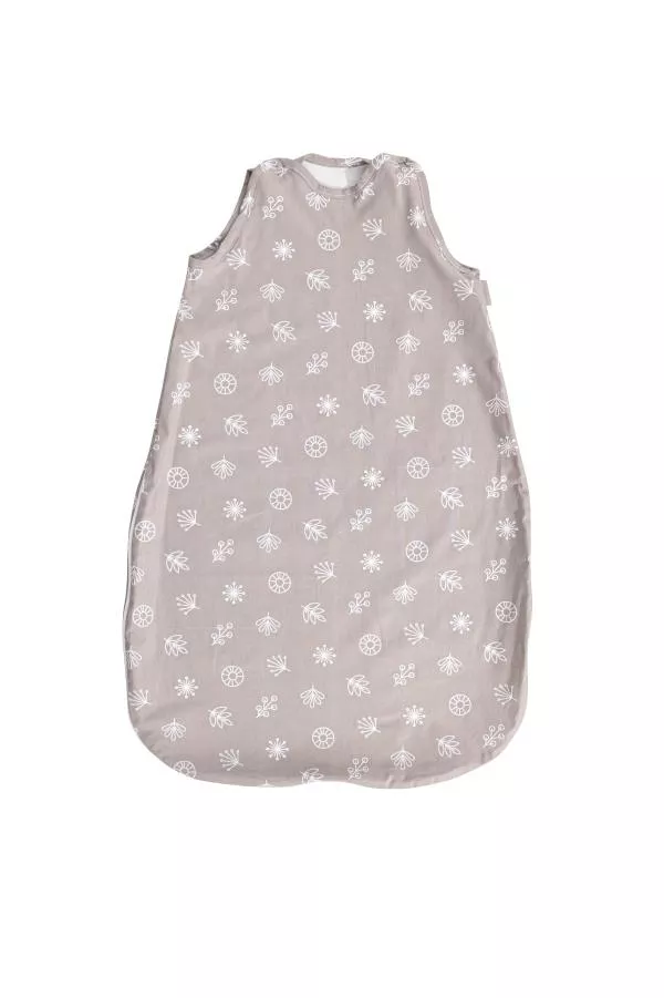 Sac de dormit de vara, 85 cm, bumbac ranforce, Grey & Beige Leaves 1
