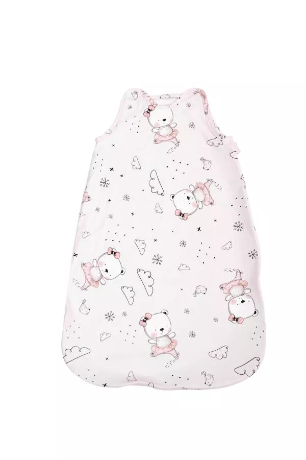 Sac de dormit, primavara/vara, pentru copii cu inaltimea maxima de 85 cm, Pink Ballerina Bear 1