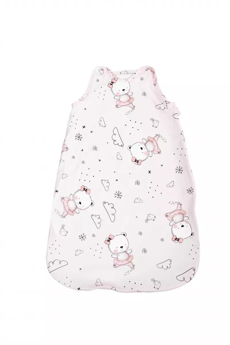 Sac de dormit, primavara/vara, pentru copii cu inaltimea maxima de 85 cm, Pink Ballerina Bear 1
